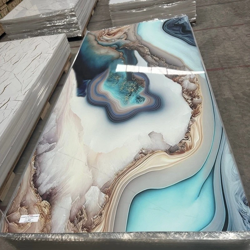 Waterproof High Gloss PVC UV Sheet For Living Room Background Wall suppliers